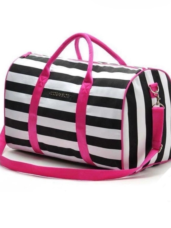 Victoria's Secret Handbags - Victoria’s Secret Black & White Stripe Duffel Bag – EUC